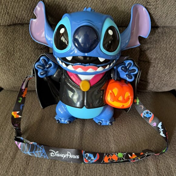 NEW Disney Parks Halloween Vampire Stitch Popcorn Bucket & Donald Duck Sipper - Picture 3 of 16